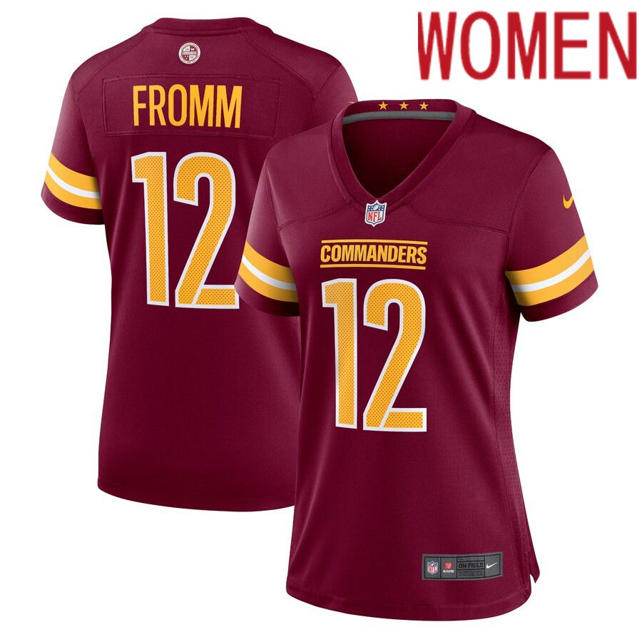 Women Washington Commanders 12 Jake Fromm Nike Burgundy Home Game Player NFL Jersey